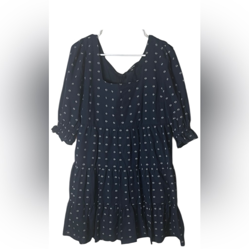 Madewell Blue and White Puff Sleeve Sundress ZIZE 12